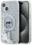 Karl Lagerfeld Liquid Glitter Karl Head telefoni &uuml;mbris MagSafe toega iPhone 15 | iPhone 14 | iPhone 13 l&auml;bipaistev