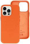 Leather telefoni &uuml;mbris MagSafe toega iPhone 15 Plus oranž