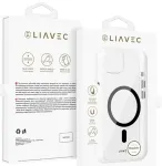 Liavec Glossy telefoni &uuml;mbris MagSafe toega iPhone 15 l&auml;bipaistev must