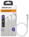 Qoltec andmeedastus- ja laadimiskaabel | USB-C kuni USB-C | QC 3.0, PD | 60W | 1.5m | valge