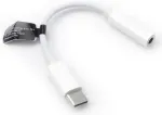 Adapter AUX Type C (isane) - Jack 3,5 mm (emane) BOX valge