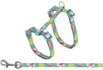 Kesu- ja rihmakomplekt kassidele - Trixie Cat harness with lead, flowers, 27&ndash;45 cm/10 mm, 1.2 m