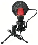 Wozinsky stuudio m&auml;nguri USB-arvutimikrofon RGB-alusega - must
