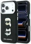 Karl Lagerfeld Saffiano with Karl & Choupette Heads Pins & Logo telefoni &uuml;mbris iPhone 18 Pro | iPhone 17 Pro must