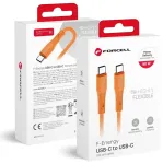 Forcell F-Energy C344 andmeedastus- ja laadimiskaabel | USB-C kuni USB-C | QC 4.0, PD | 60W | 1m | oranž