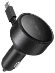 Orico FC-60-2C autolaadija | 60W | USB-C, USB-A | sisseehitatud tagasikerituva USB-C kaabliga (65 cm) | must