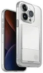 UNIQ Air Fender ID raamatut&uuml;&uuml;pi telefoni &uuml;mbris iPhone 15 Pro beež l&auml;bipaistev