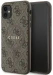 Guess GUHMN61G4GFRW iPhone 11 6.1" | Xr brown|brown hardcase 4G Collection Leather Metal Logo MagSafe