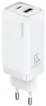USAMS T47 v&otilde;rgulaadija | 65W | PD | USB-C, USB-A | valge