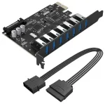 Orico PVU3 PCI-E 7x USB 3.0 Laienduskaart Lauaarvutile - Must