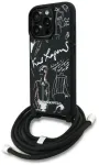 Case Karl Lagerfeld Crossbody Grained Pattern & Logo for iPhone 16 Pro Max black