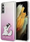 Karl Lagerfeld KLHCS21MCFNRCPI Choupette Eats telefoni &uuml;mbris Samsung Galaxy S21+ roosa