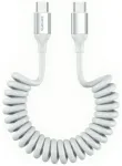 4smarts Spiral andmeedastus- ja laadimiskaabel | USB-C kuni USB-C | 240W | valge