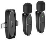 Wireless lavalier microphone Lightning / USB C Hoco 2 pcs L15 black