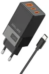 Beline BLN3CB65C reisilaadija | 65W | GaN, PD 3.0, QC 3.0 | USB-C, USB-A | komplektis USB-C &ndash; USB-C kaabel | must