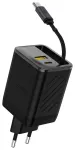 Dudao A67EU travel charger | 67W | PD, QC, GaN | USB-A, USB-C | with USB-C cable included | black