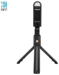 Riff K10-S Universaalne juhtmeta selfie-pulk (pikendatav kuni 70 cm) statiivi / peegli / LED valgustuse / katikunupuga Must