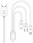 iKaku KSC-078 3in1 Type-C / Lightning / Micro USB laadimiskaabel 1m White
