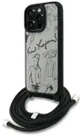 Case Karl Lagerfeld Crossbody Grained Pattern & Logo for iPhone 16 Pro grey