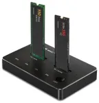 Qoltec M.2 SSD ketta dokkimisjaam | NVMe | SATA | USB-C | DUAL 2 x 2TB