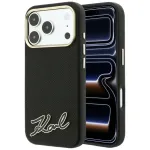 Karl Lagerfeld Grained with Resin Signature Logo telefoni &uuml;mbris MagSafe toega iPhone 18 Pro Max | iPhone 17 Pro Max must