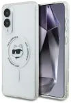 Case Karl Lagerfeld Button Choupette Head Printed Logo MagSafe for Samsung Galaxy S25 Edge white