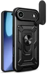 Hybrid Armor Camshield telefoni &uuml;mbris alusega iPhone 17 Air must (kaamera kaitsega)