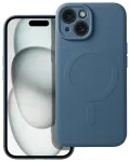Silicone Mag Cover telefoni &uuml;mbris MagSafe toega iPhone 15 sinine