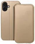 DUAL POCKET raamatut&uuml;&uuml;pi telefoni &uuml;mbris iPhone 16 Plus kuldne