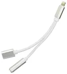 Adapter AUX 2in1 Lightning (male) to Lightning (female) / Jack 3,5 mm (female) h&otilde;bedane