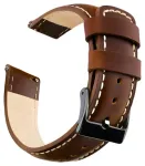 Riff ehtsast nahast 22mm universaalne nutikella rihm (Samsung, Garmin jt) Dark brown