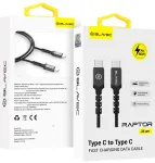 Blavec Raptor CRA-CC3BG025 andmeedastus- ja laadimiskaabel | USB-C kuni USB-C | PD | 60W | 0.25m | must, hall