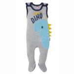 Varrukateta kombinesoonid &bdquo;Dinozauras&ldquo; sinise dinozauri aplikaadiga