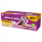 WHISKAS Junior Linnulihah&otilde;rgutis T&auml;istoit Kassipoegadele Tarretises 40x85g