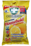 Green Shield Anti-Bacterial Household Surface antibakteriaalsed puhastuslapid majapidamispindadele (70 tk.)