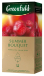 Greenfield Summer Bouquet tee jook vaarika maitse ja aroomiga pakendites 50 g (25 tk)