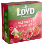 Loyd Raspberry & Strawberry vaarika- ja maasikamaitseline aromatiseeritud puuviljatee teekotikestes 100 g (50 tk.)