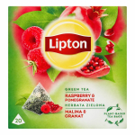 Lipton Green Tea Raspberry & Pomegranate vaarika- ja granaat&otilde;unamaitseline aromatiseeritud roheline tee teekottides 28 g (20 tk.)