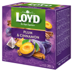 Loyd Plum & Cinnamon maitsestatud &uuml;rdi- ja puuviljatee jook ploomi ja kaneeli maitsega, teekotikestes, 40 g (20 tk).