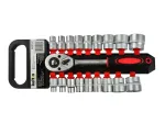 Galvučių rinkinys su terk&scaron;le 1/2&Prime;, 8&ndash;32 mm, 19 vnt. KELTIN K00107