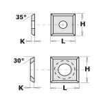 Noa HWM 12X12X1.5 35 &deg;, CMT