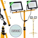 LED prožektoriai su teleskopiniu stovu 2 &times; 100 W, 6500 K KELTIN K02050