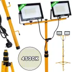 LED prožektoriai su teleskopiniu stovu 2 &times; 100 W, 4500 K KELTIN K02051