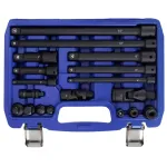 Impact Extension ja Adaptor Set 1 / 4 "+ 3 / 8" + 1 / 2 "18vnt".