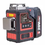 Akumulaatorlasernikkel 360 &deg; x3D 12 (rohelist) WORCRAFT 20V 2.0Ah LI-ION (XCUBE kast)