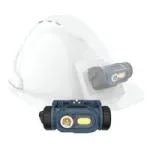 T&ouml;&ouml;tav LED-lamp anduri ja kiivri vahel