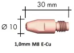 E-Cu M8x30x10 1,0mm, binzel