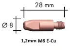 E-Cu M6x28x8 1,2mm, binzel
