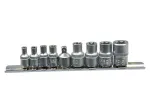 E-TORX galvučių komplektas E5&ndash;E16, 1/4&Prime; ir 3/8&Prime;, 9 dalys GEKO G10169