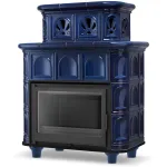 Brick fireplace SALZBURG (13 kW) Cobalt blue